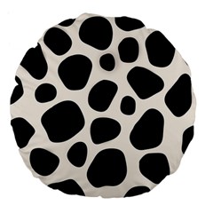 Leoperd-white-black Background Large 18  Premium Flano Round Cushions by nate14shop