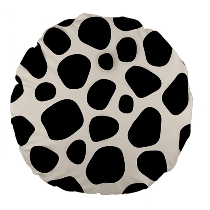 Leoperd-white-black Background Large 18  Premium Flano Round Cushions