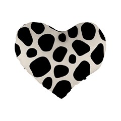 Leoperd-white-black Background Standard 16  Premium Flano Heart Shape Cushions by nate14shop