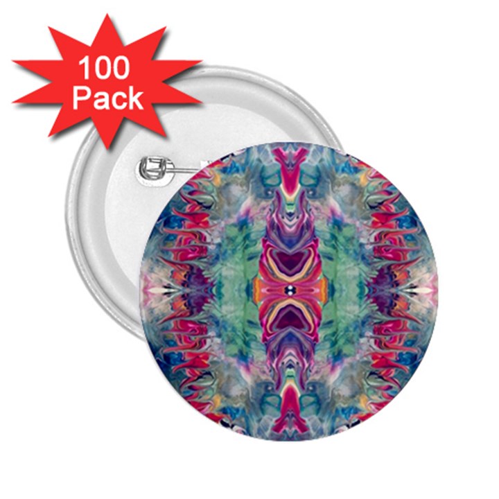 Painted flames symmetry IV 2.25  Buttons (100 pack) 