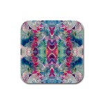 Painted flames symmetry IV Rubber Square Coaster (4 pack) Front