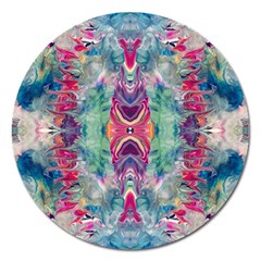 Painted Flames Symmetry Iv Magnet 5  (round) by kaleidomarblingart