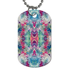 Painted Flames Symmetry Iv Dog Tag (one Side) by kaleidomarblingart