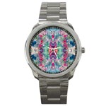 Painted flames symmetry IV Sport Metal Watch Front