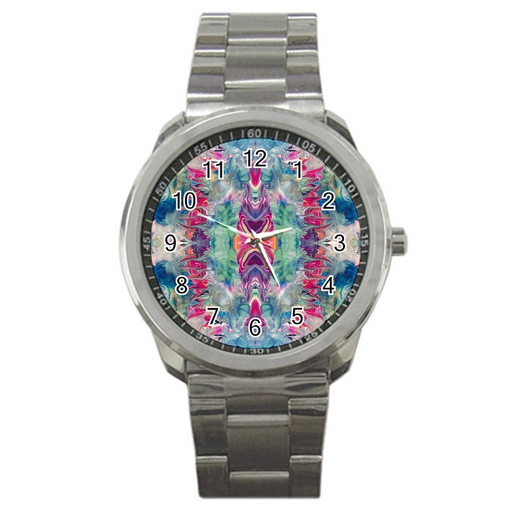 Painted flames symmetry IV Sport Metal Watch