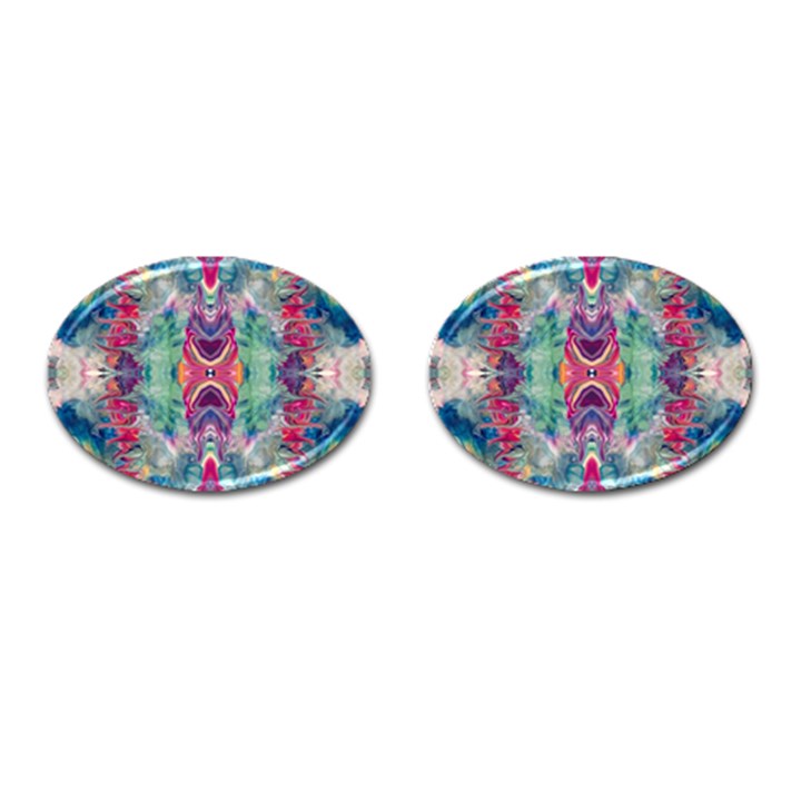 Painted flames symmetry IV Cufflinks (Oval)