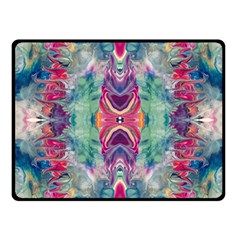 Painted Flames Symmetry Iv Fleece Blanket (small) by kaleidomarblingart