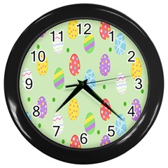 Eggs Wall Clock (black) by nate14shop