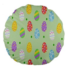 Eggs Large 18  Premium Round Cushions by nate14shop