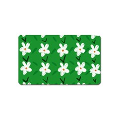 Flowers-green-white Magnet (name Card) by nate14shop