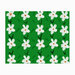 Flowers-green-white Small Glasses Cloth by nate14shop