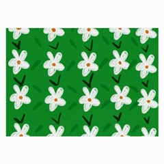 Flowers-green-white Large Glasses Cloth by nate14shop