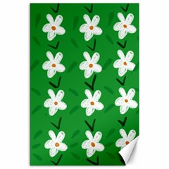 Flowers-green-white Canvas 24  X 36 