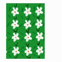 Flowers-green-white Small Garden Flag (two Sides) by nate14shop