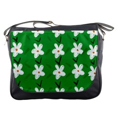 Flowers-green-white Messenger Bag