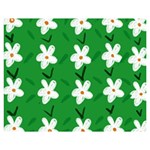 Flowers-green-white Double Sided Flano Blanket (Medium)  60 x50  Blanket Back