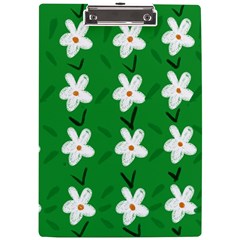 Flowers-green-white A4 Clipboard by nate14shop