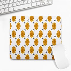 Flowers-gold-white Large Mousepads by nate14shop