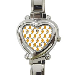 Flowers-gold-white Heart Italian Charm Watch by nate14shop