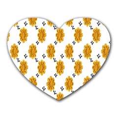 Flowers-gold-white Heart Mousepads by nate14shop