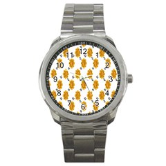 Flowers-gold-white Sport Metal Watch