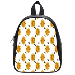 Flowers-gold-white School Bag (small) by nate14shop