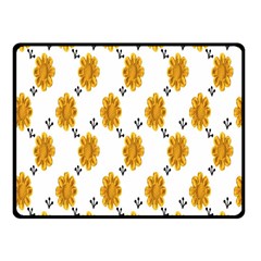 Flowers-gold-white Fleece Blanket (small) by nate14shop