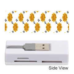 Flowers-gold-white Memory Card Reader (stick) by nate14shop