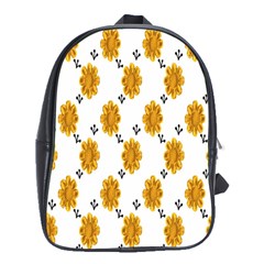 Flowers-gold-white School Bag (xl) by nate14shop