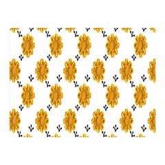 Flowers-gold-white Double Sided Flano Blanket (mini)  by nate14shop