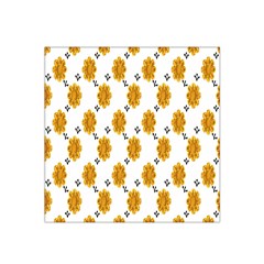 Flowers-gold-white Satin Bandana Scarf 22  X 22  by nate14shop