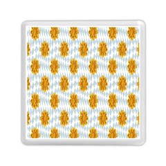 Flowers-gold-blue Memory Card Reader (square) by nate14shop