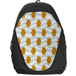 Flowers-gold-blue Backpack Bag Front