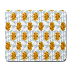 Flowers-gold-blue Large Mousepads by nate14shop