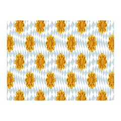 Flowers-gold-blue Double Sided Flano Blanket (mini)  by nate14shop