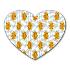 Flowers-gold-blue Heart Mousepads by nate14shop