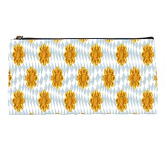 Flowers-gold-blue Pencil Case by nate14shop