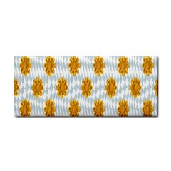 Flowers-gold-blue Hand Towel by nate14shop