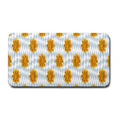 Flowers-gold-blue Medium Bar Mats by nate14shop