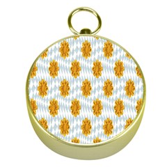 Flowers-gold-blue Gold Compasses by nate14shop