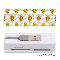 Flowers-gold-blue Memory Card Reader (stick) by nate14shop