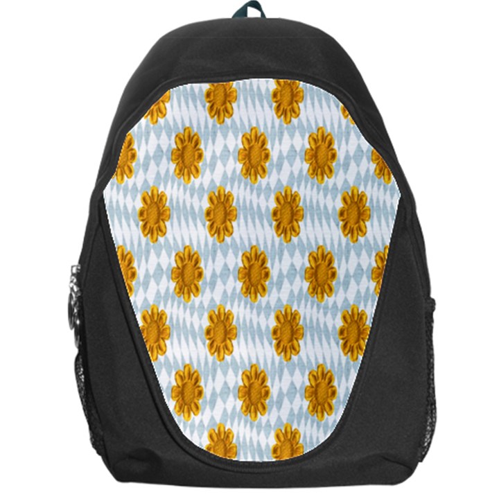 Flowers-gold-blue Backpack Bag