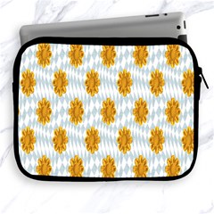 Flowers-gold-blue Apple Ipad 2/3/4 Zipper Cases by nate14shop