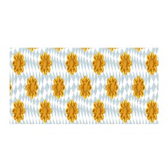 Flowers-gold-blue Satin Wrap 35  X 70  by nate14shop