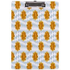 Flowers-gold-blue A4 Clipboard