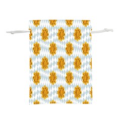 Flowers-gold-blue Lightweight Drawstring Pouch (s)