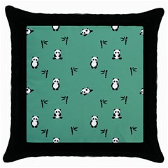 Pandas Throw Pillow Case (black)