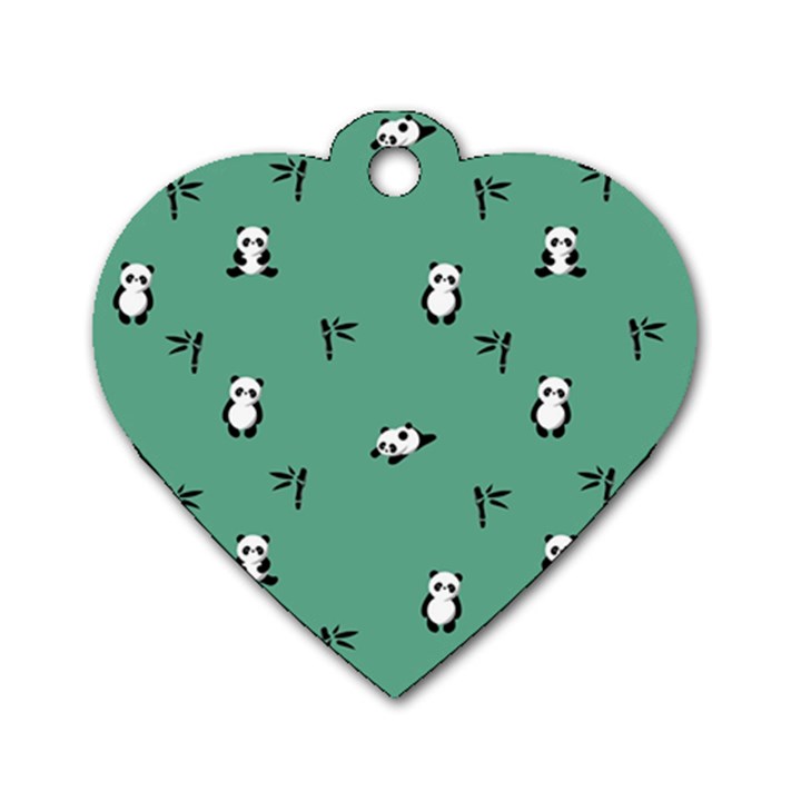 Pandas Dog Tag Heart (One Side)