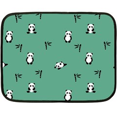 Pandas Double Sided Fleece Blanket (mini)  by nate14shop