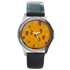 Mustard Round Metal Watch